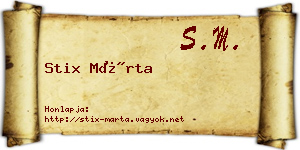 Stix Márta névjegykártya